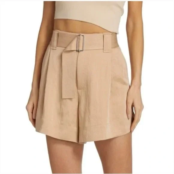 A.L.C. Grayson Belted High Waisted Shorts In Tawny Size 14